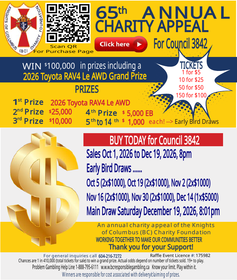 65th Annual Charity Appeal poster for Council 3842