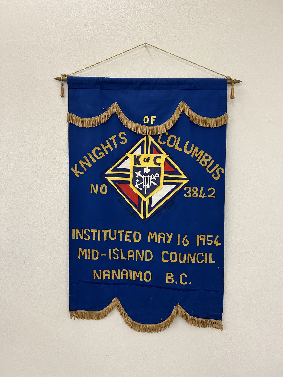 Council 3842's original 1954 ceremonial banner