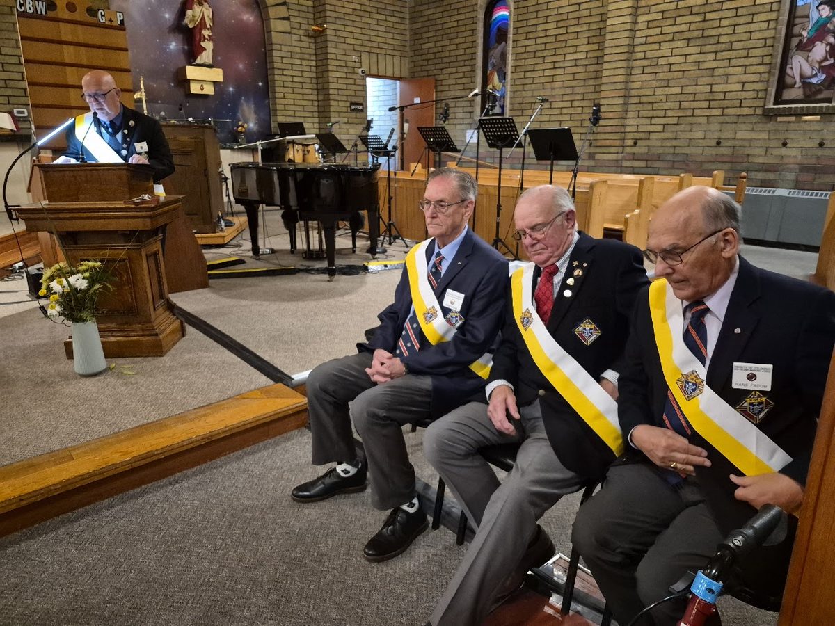 Fourth Degree Knights seated during the Exemplification ceremony